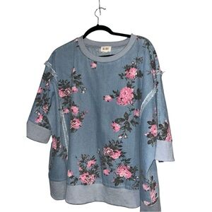BiBi Floral Sweatshirt - Pink and Blue